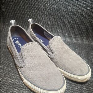 Sperry Quilted Gray Slip-Ons